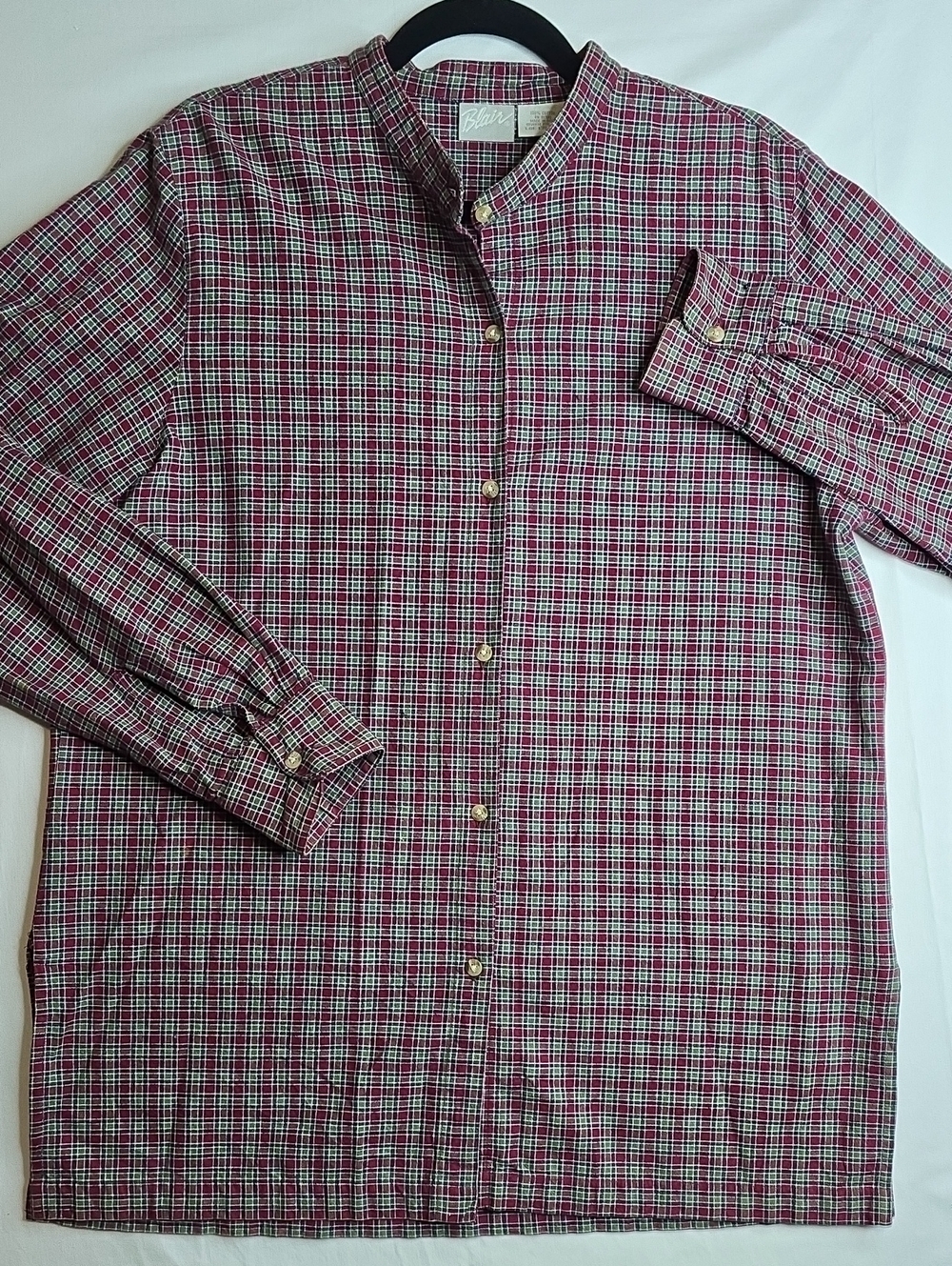 Blair Vintage Red Black and Green Plaid Button-Down Shirt